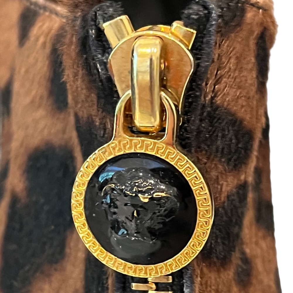 Versace Pony Hair Leopard Print Platform Shoes - Picture 11 of 16